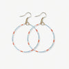 Kelly Dot Beaded Hoop Earrings Light Blue Wholesale