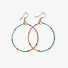 Kelly Dot Beaded Hoop Earrings Teal Wholesale