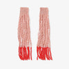 Ila Thick Stripe Mixed Luxe Beads Fringe Earrings Blush Wholesale