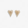 Esme Luxe Bead Heart Shape Post Earrings Silver Wholesale