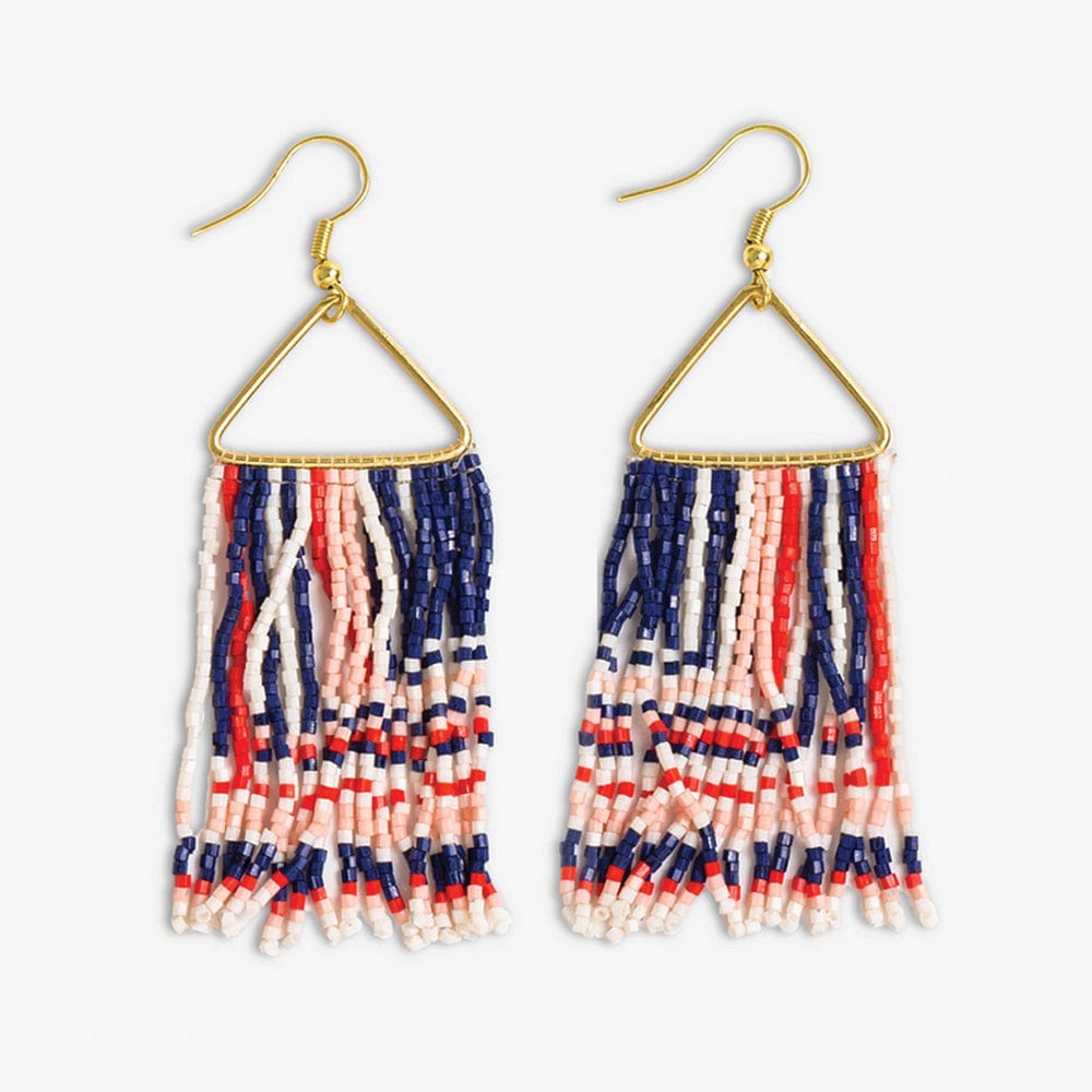Paige Ascending Blocks Beaded Fringe Earrings St. Tropez Wholesale