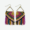 Paige Ascending Diamond Beaded Fringe Earrings Jewel Tone Wholesale