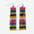 Billie Mixed Horizontal Stripes Beaded Fringe Earrings Jewel Tone Wholesale