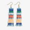 Billie Mixed Horizontal Stripes Beaded Fringe Earrings St. Tropez Wholesale