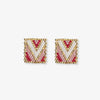 Kallie Rectangle Post Beaded Earrings Blush Wholesale