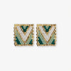 Kallie Rectangle Post Beaded Earrings Mint Wholesale