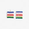 Kallie Horizontal Stripes Rectangle Post Beaded Earrings Rio Wholesale