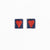 Kallie Heart Rectangle Post Beaded Earrings Navy Red