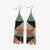 Brittany Mixed Triangles Beaded Fringe Earrings Greens and Rust Wholesale