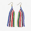 Brittany Thin Waterfall Stripes Beaded Fringe Earrings Rio Wholesale