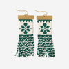 Lauren Holiday Beaded Fringe Earrings Green Wholesale