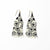 Delilah Poppies Beaded Fringe Earrings Ivory/Black