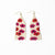 Delilah Poppies Beaded Fringe Earrings Hot Pink/Red