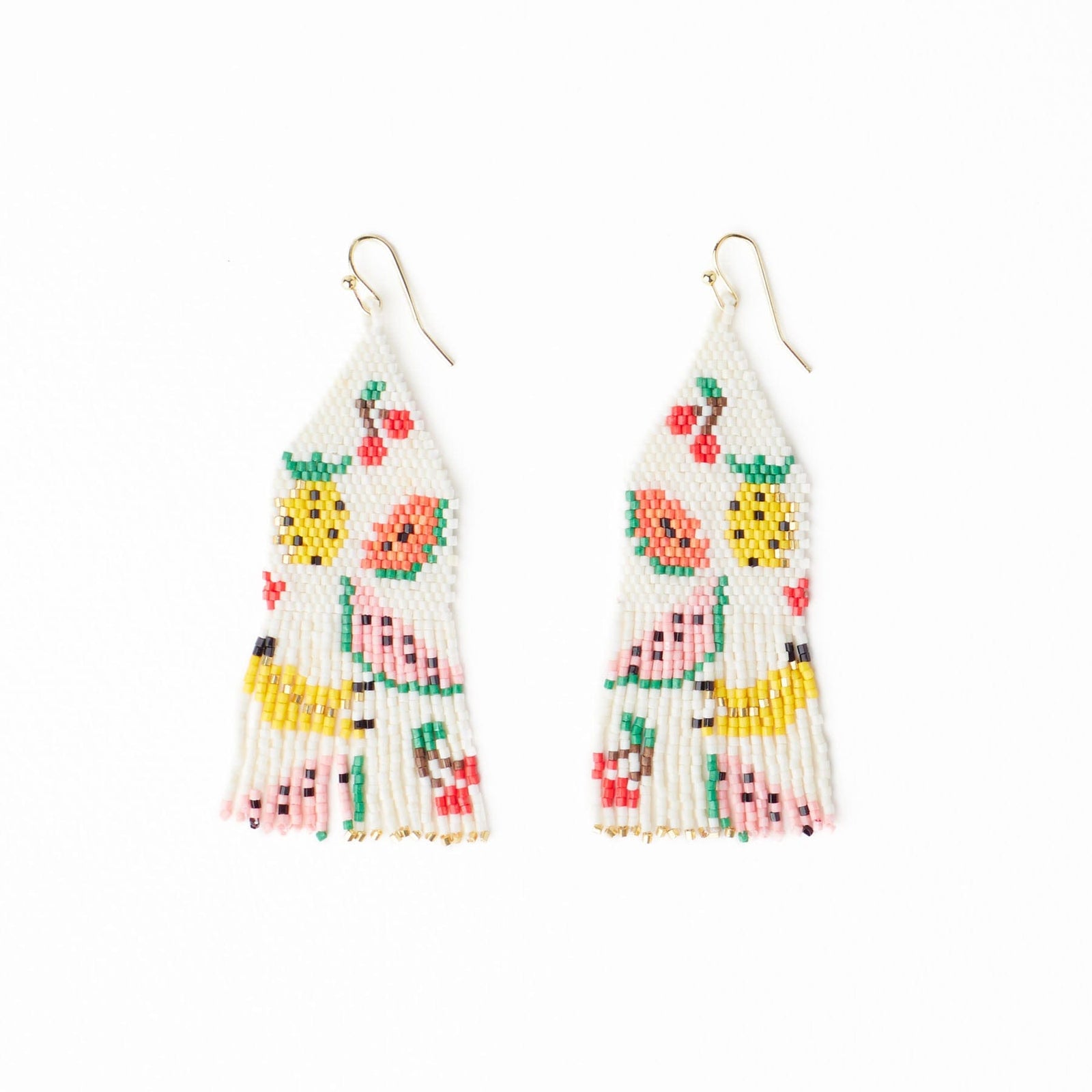 Delilah Fruit Beaded Fringe Earrings Multi Wholesale
