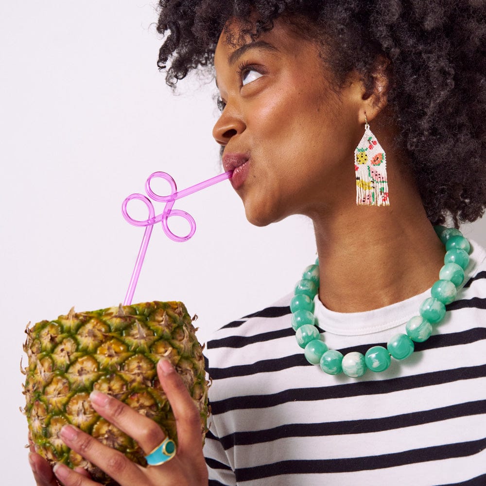 Delilah Fruit Beaded Fringe Earrings Multi Wholesale