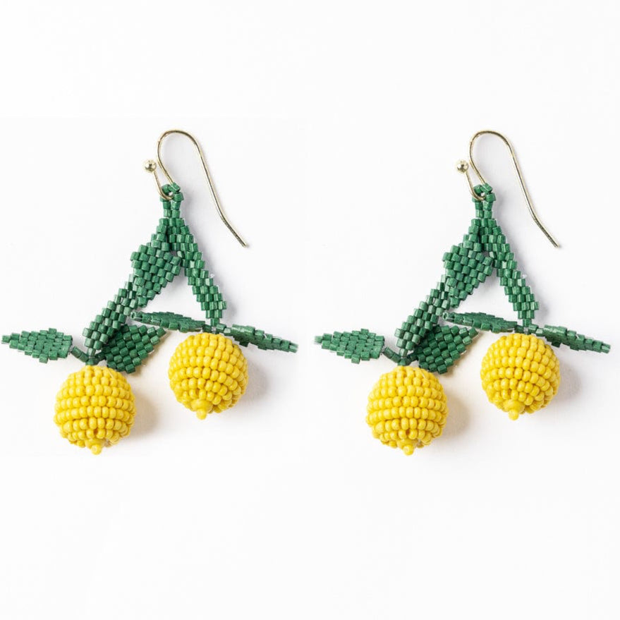 Lottie Lemon Dangle Luxe Earrings Yellow