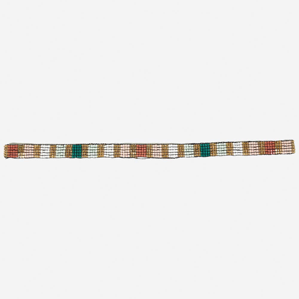 Sarah Vertical Stripes Thin Beaded Stretch Hatband Desert Wholesale