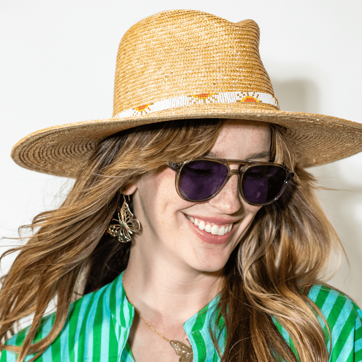 Sarah Sun Beaded Stretch Hatband Ivory