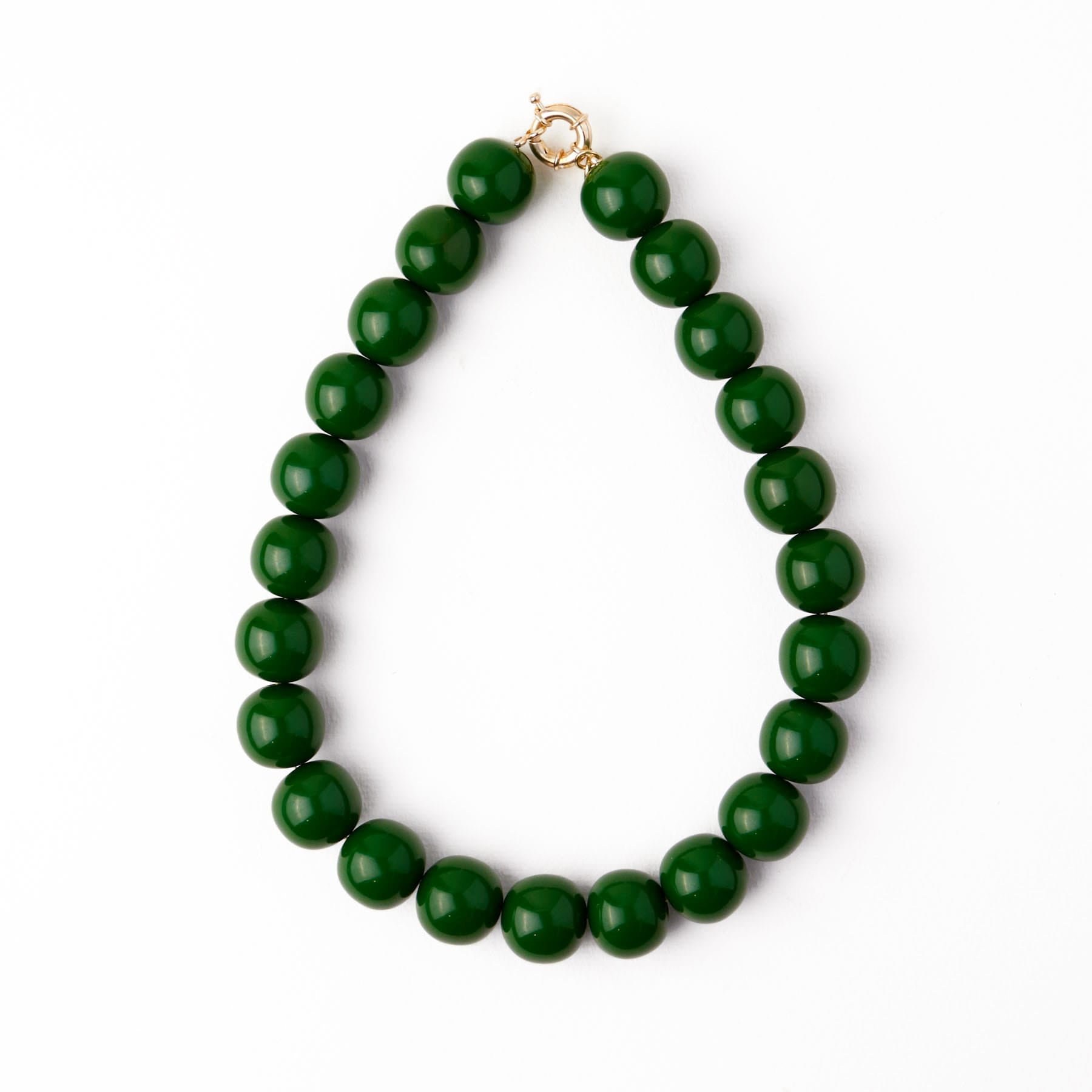 Iris Large Resin Bead Necklace Green Wholesale