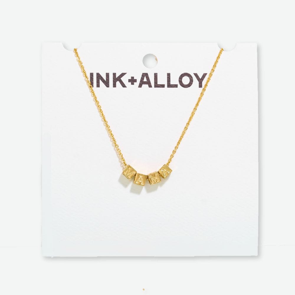 Goldie Chain Necklace with Brass Letters 16" with 1.5" Extension Mama Wholesale