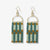 Allison Check Stripe Beaded Fringe Earrings Green Wholesale