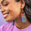 Allison Horizontal Striped Grid Beaded Earrings Rio Wholesale