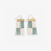 Scout Rectangle Hanger Blocks With Stripes Beaded Fringe Earrings Green Wholesale