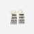 Scout Rectangle Hanger Mixed Horizontal Stripes Beaded Fringe Earrings Black and White Wholesale