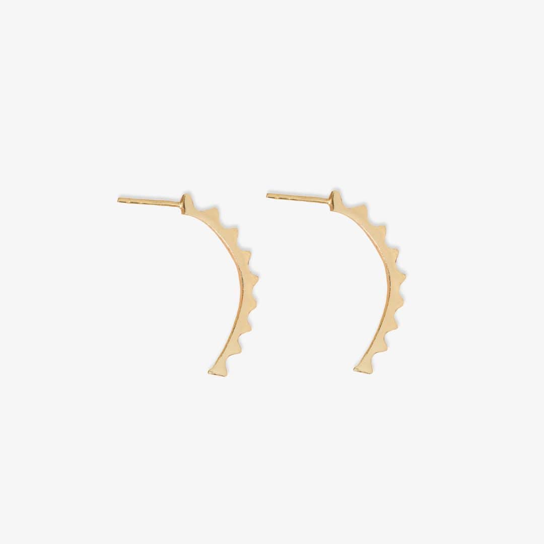 Gretchen Half Gear Earrings Brass Wholesale