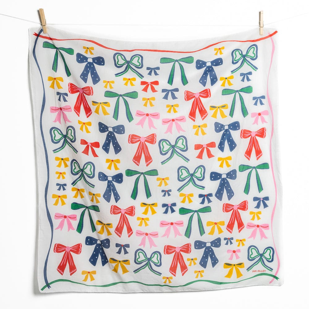 Olivia Square Scarf Bow Print Wholesale