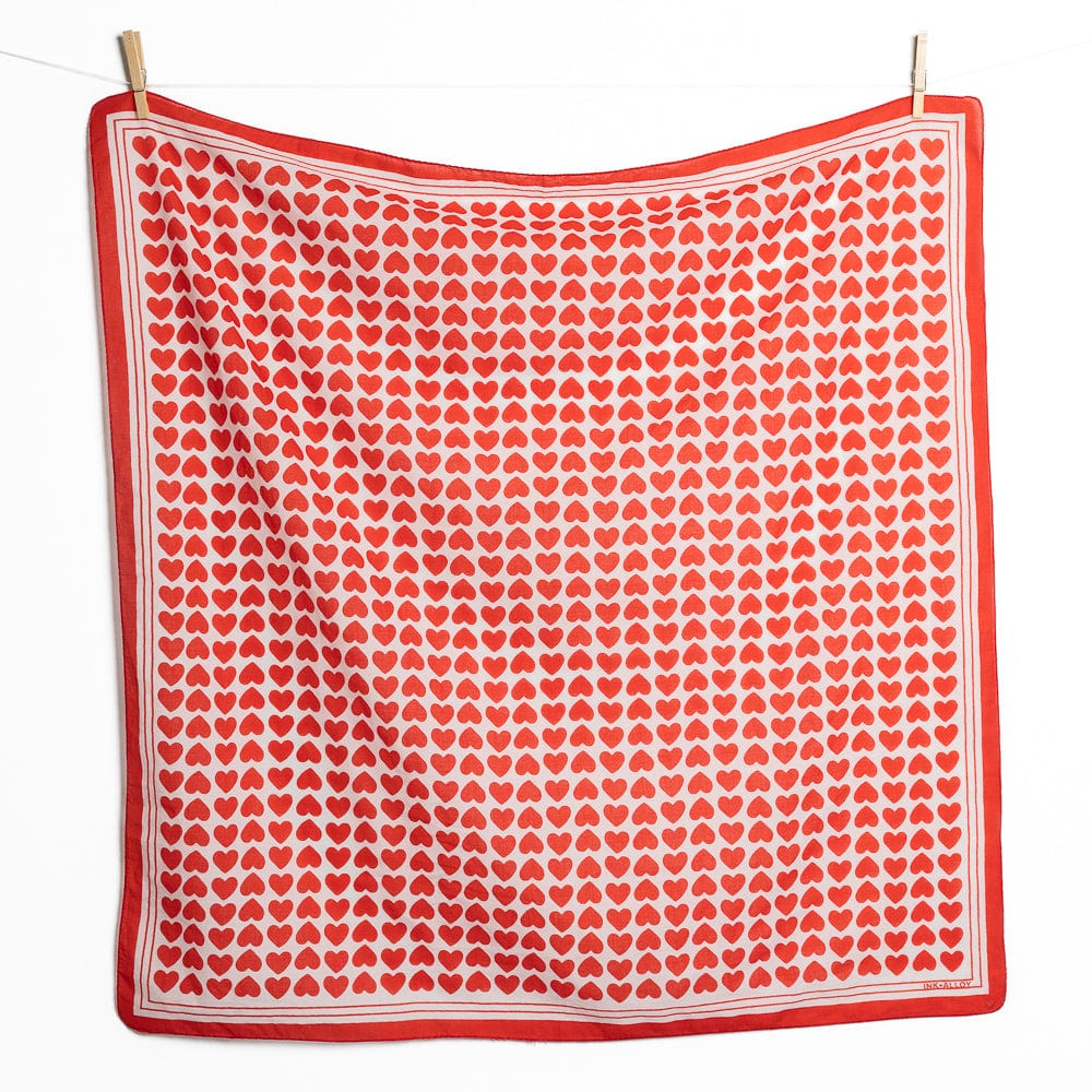 Olivia Square Scarf Heart Print Wholesale