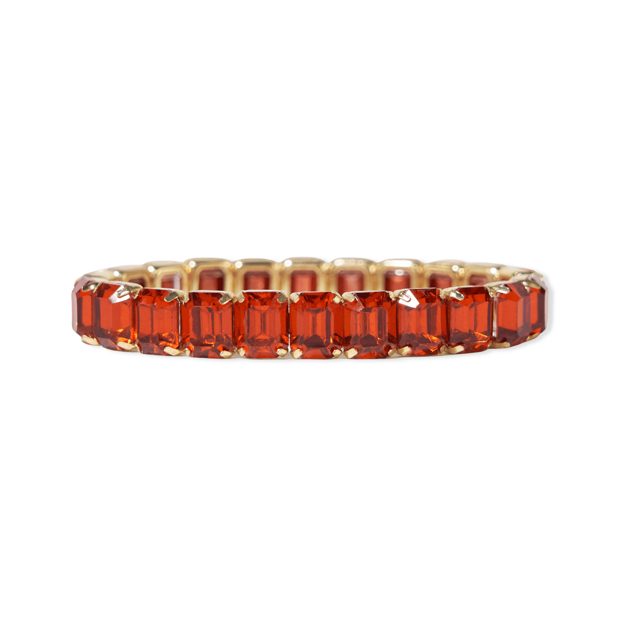 Etta Small Rectangle Stone Stretch Bracelet Amber Wholesale