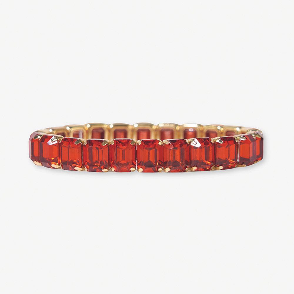 Etta Small Rectangle Stone Stretch Bracelet Amber Wholesale