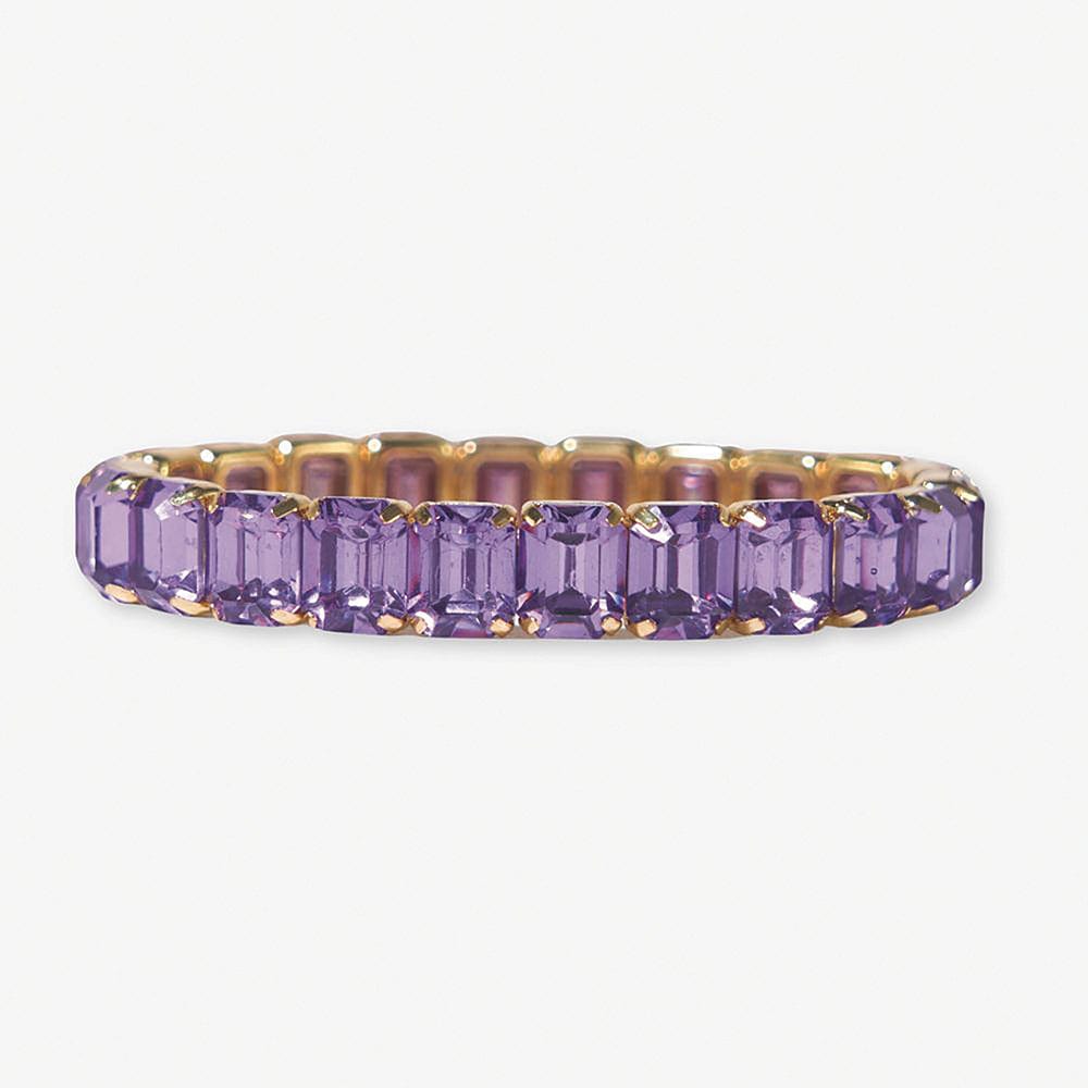 Etta Small Rectangle Stone Stretch Bracelet Lavender Wholesale