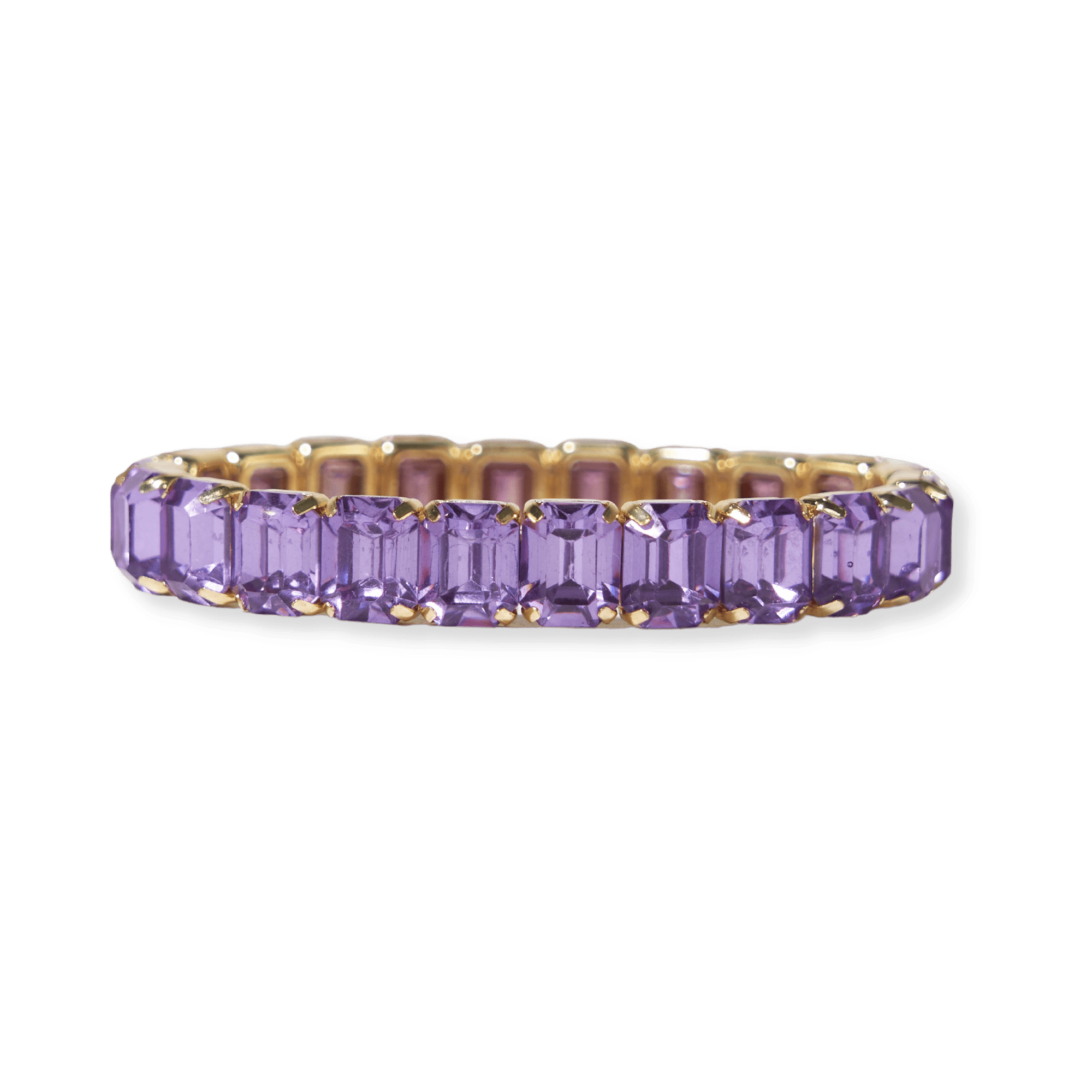 Etta Small Rectangle Stone Stretch Bracelet Lavender Wholesale