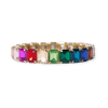 Etta Small Rectangle Stone Stretch Bracelet Multicolor Wholesale