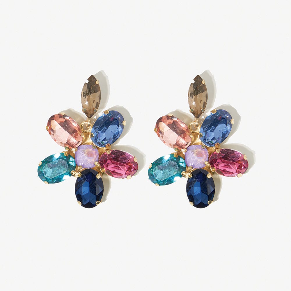 Dahlia Multi Mixed Drop Earrings Rainbow Wholesale