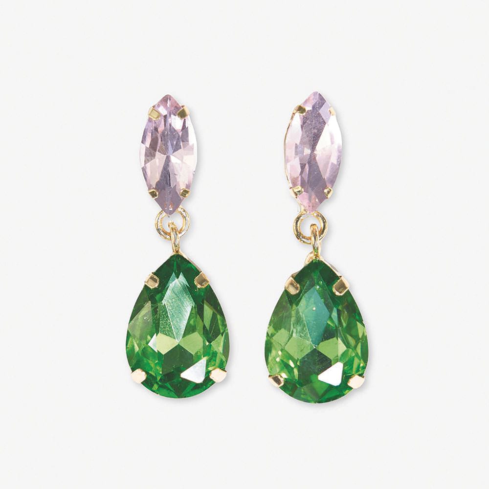 Lizzie Two Color Dangle Earrings Green Wholesale