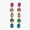 Priscilla 5-Tier Mixed Stones Drop Earrings Rainbow Wholesale