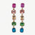 Priscilla 5-Tier Mixed Stones Drop Earrings Rainbow Wholesale