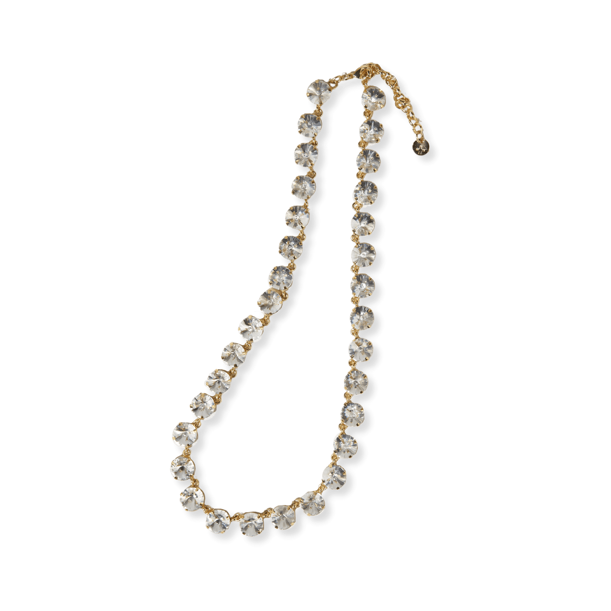 Aurora Medium Round Stone Prism Necklace Clear Wholesale