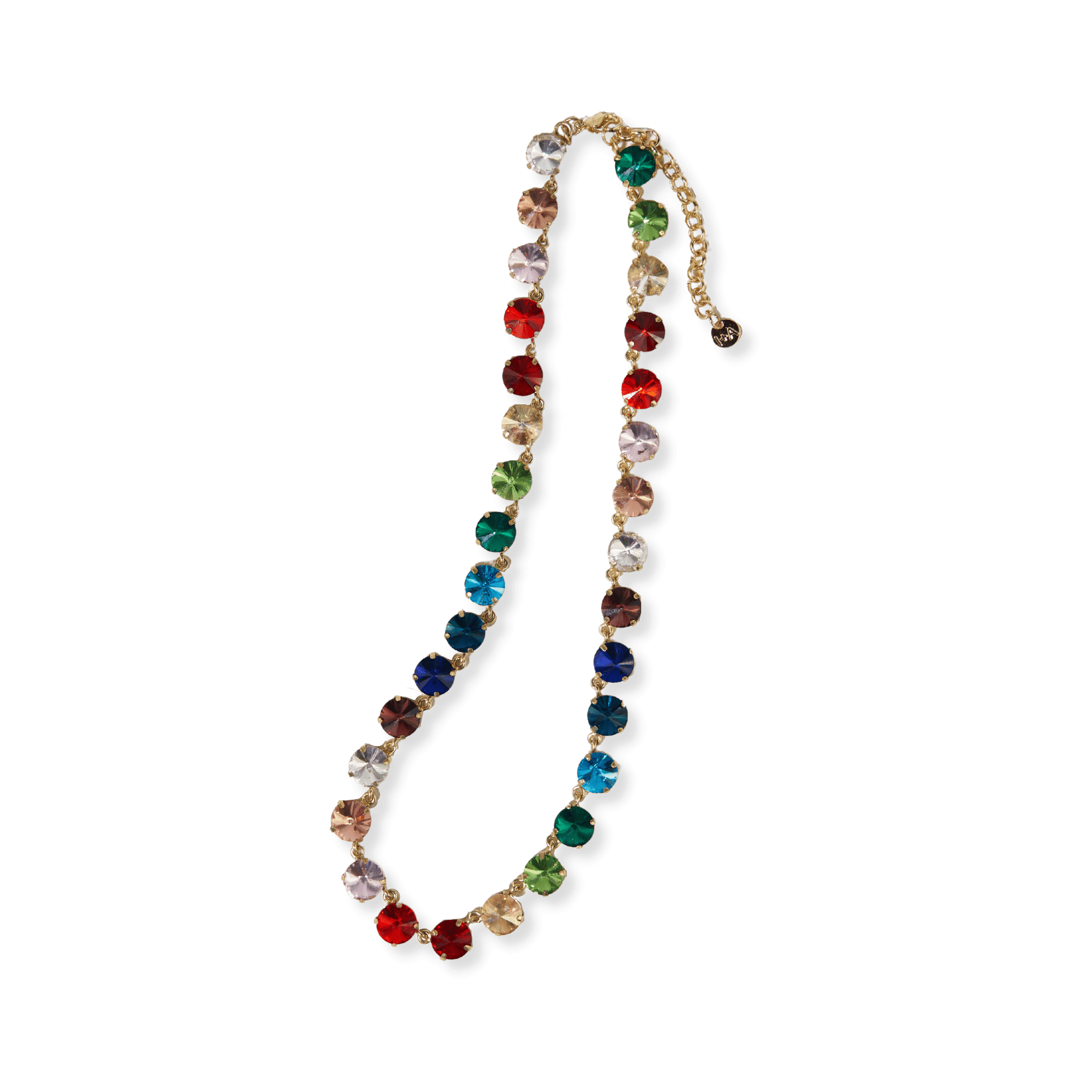 Aurora Medium Round Stone Prism Necklace Rainbow Wholesale