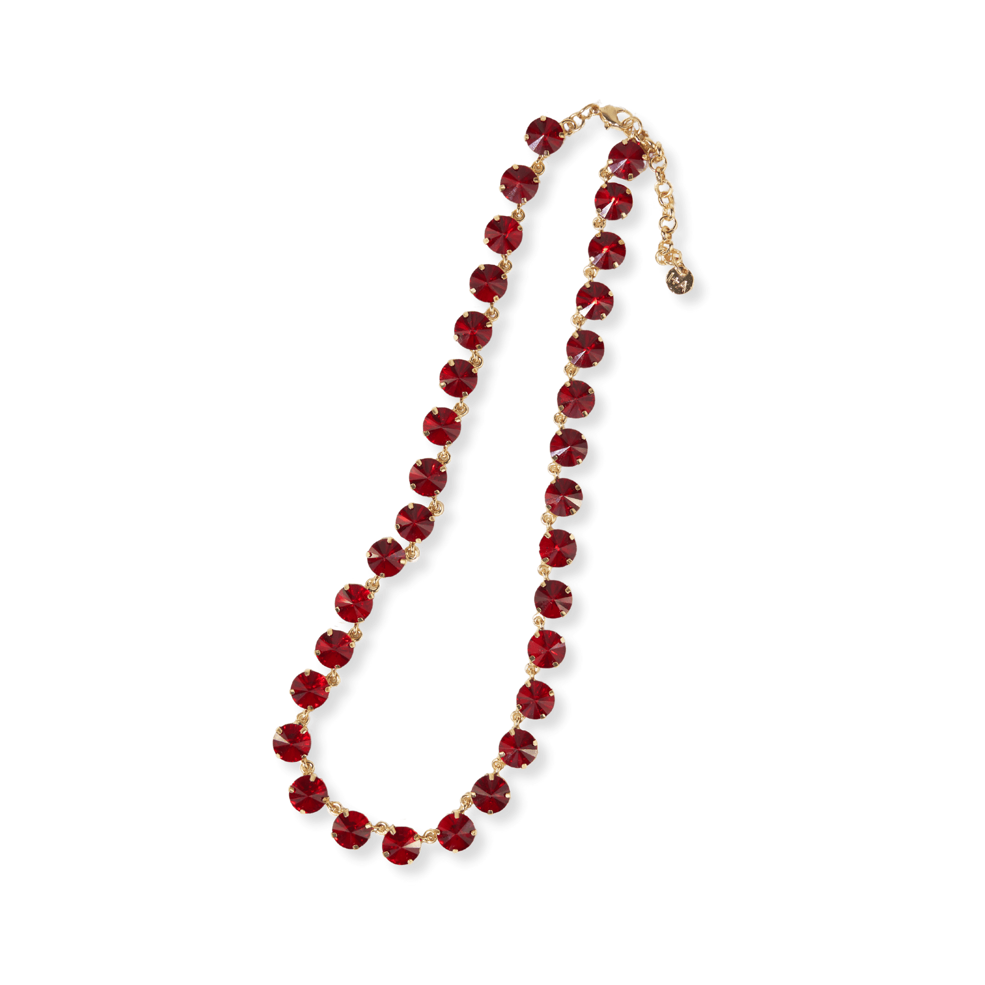 Aurora Medium Round Stone Prism Necklace Red Wholesale