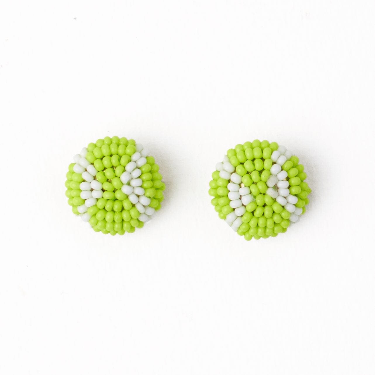 Coco Tennis Ball Beaded Post Earrings Bright Yellow Wholesale
