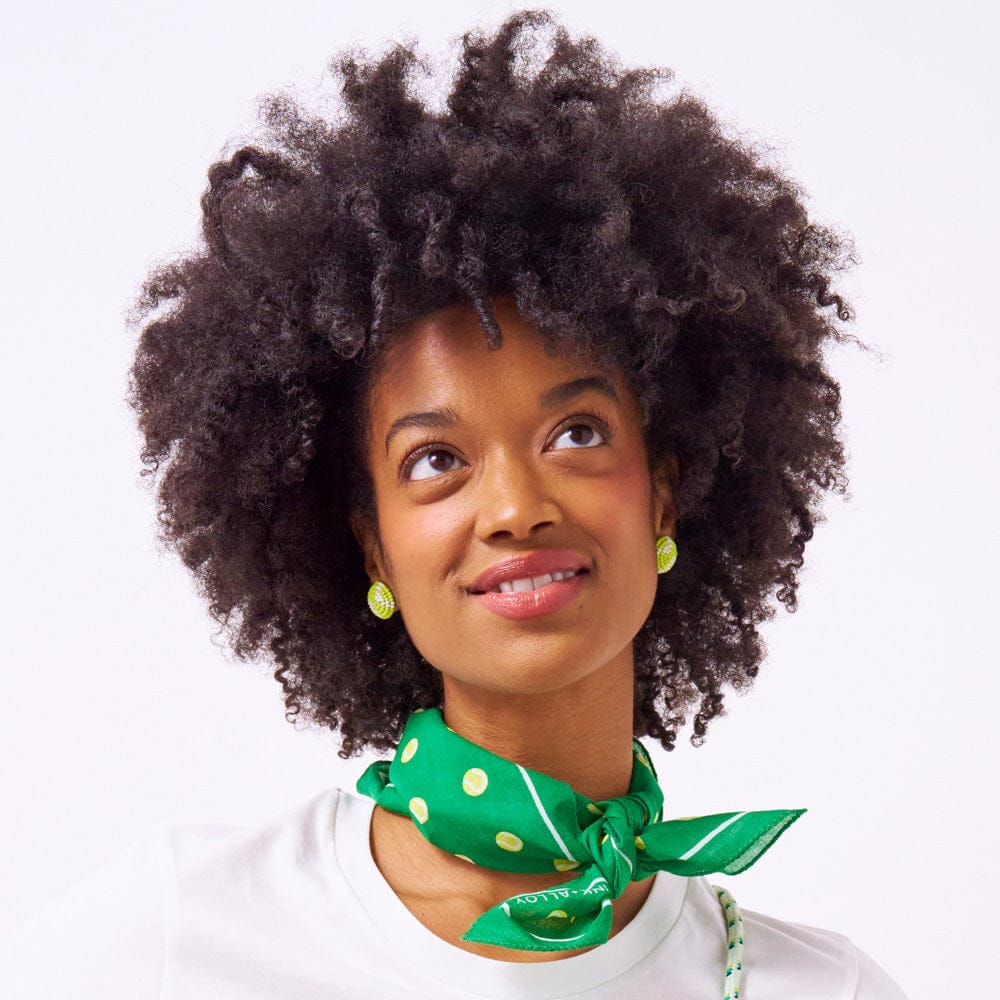 Coco Tennis Ball Beaded Post Earrings Bright Yellow Wholesale