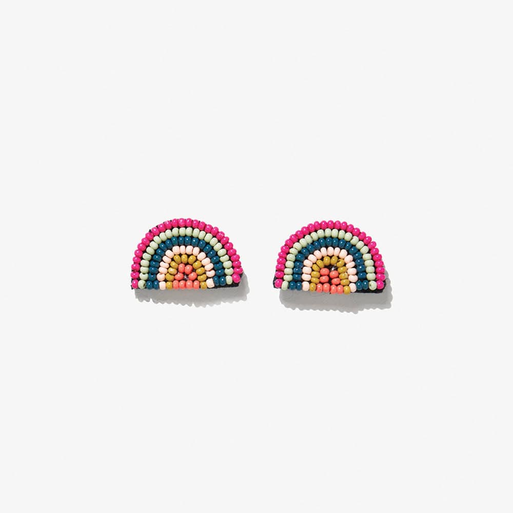 Sophia Rainbow Beaded Post Earrings Rainbow Wholesale