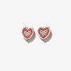 Rose Heart Beaded Post Earrings Light Pink Wholesale