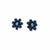 Game Day Flower Two Color Beaded Post Earrings Navy and Light Blue Wholesale