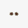 Game Day Flower Two Color Beaded Post Earrings Gold and Dark Red Wholesale