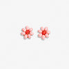 Tina Two Color Beaded Post Earrings Pink Wholesale